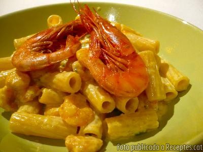 Pasta carbassons i gambes