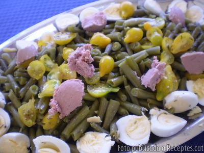 Amanida de mongeta i foie