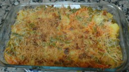 Recepta de cuina de Sofregit de bajoques, patata i pastanaga gratinat al forn