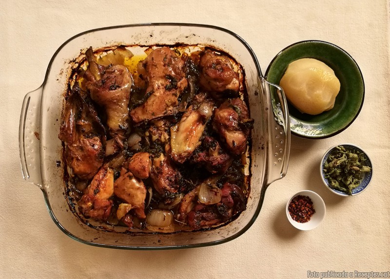 Pollastre al Forn amb pebre de Aleppo i menta