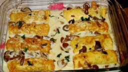 Recepta de cuina de Canelons de truita amb peix i bolets
