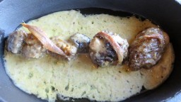 Recepta de cuina de Múrgoles farcides amb carn d'ànec amb anxova