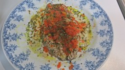 Recepta de cuina de Verat al microones amb tomàquet i herbes aromàtiques