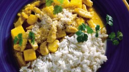 Recepta de cuina de Gall dindi al curri i arros