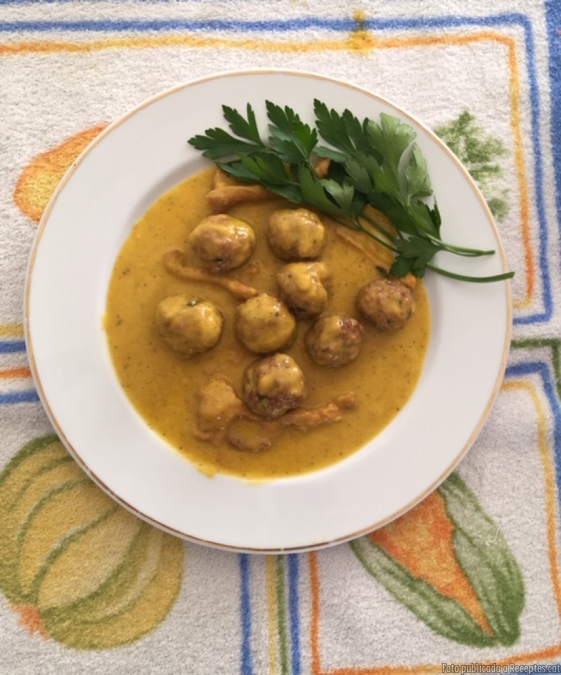 Mandonguilles amb salsa de verdures i bolets