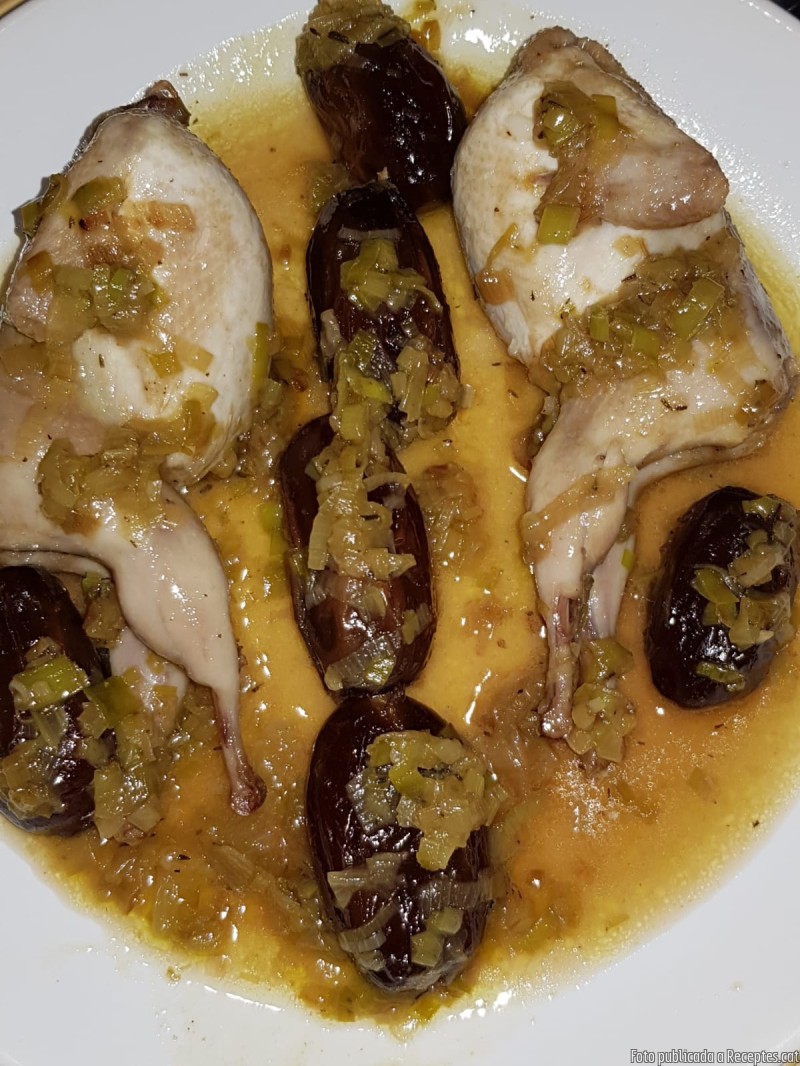 Guatlles al conyac amb dàtils