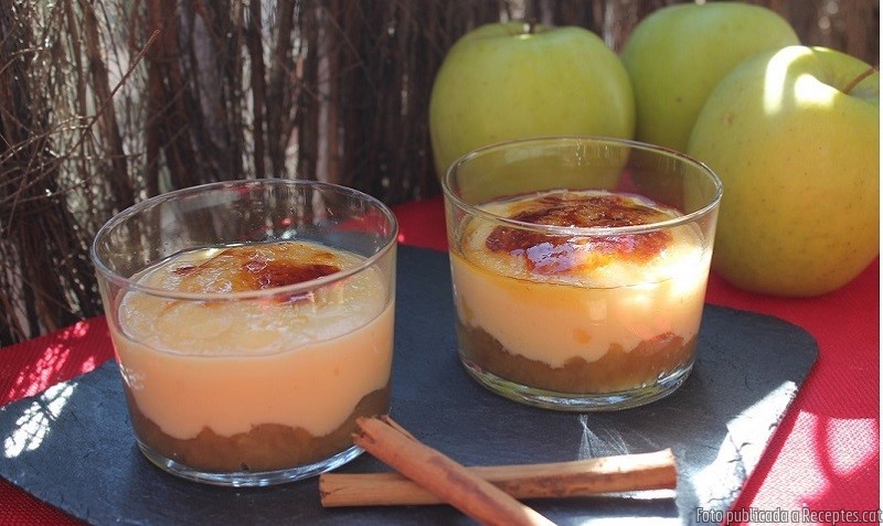 Crema catalana amb poma caramel·litzada