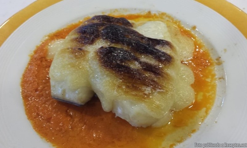 Morro de bacallà amb salsa de romesco i allioli gratinat