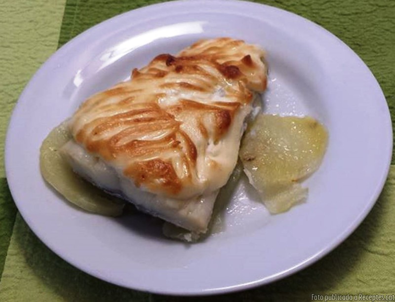 Bacallà gratinat amb muselina d'alls