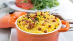 Recepta de cuina de Cassola de polenta amb cansalada