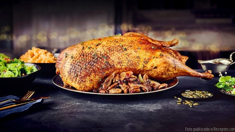 Rostit d’oca amb farcit de poma al forn