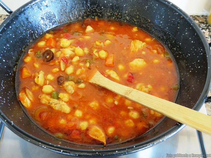 Cigrons amb verdures i hortalisses a la salsa Rigamonti