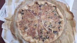 Quiche de porro, bolets i parmesà