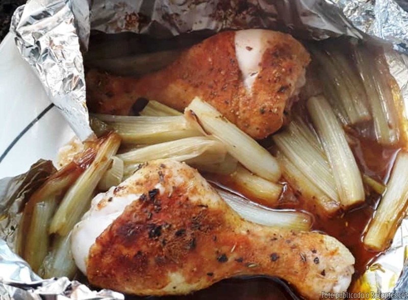 Pollastre amb calçots  
