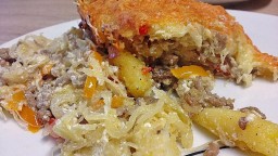 Recepta de cuina de Carn picada amb xucrut i puré de patata