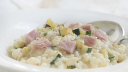 Risotto de carabassó amb pernil