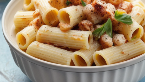 Rigatoni amb bolonyesa de llagostins