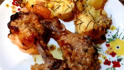 Pollastre al forn i patates amb romaní i llimona