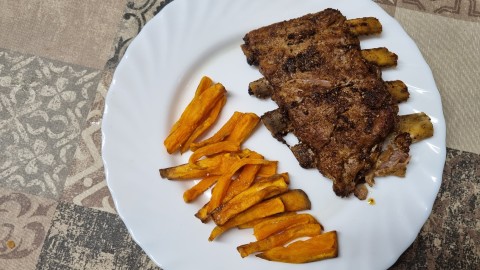 Costellar de porc al forn amb boniato