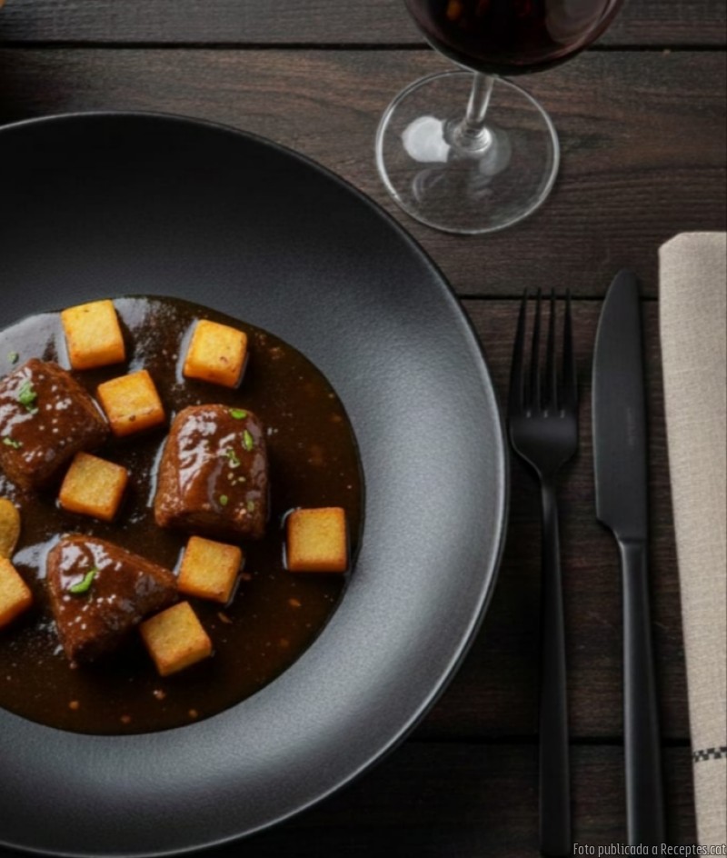 Estofat de carn de cavall amb castanyes al Pedro Ximenez