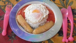 Recepta de cuina de Arròs a la cubana amb plàtan