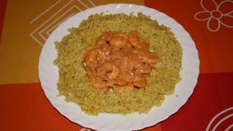 Recepta de cuina de Llagostins al whisky amb arròs al curri