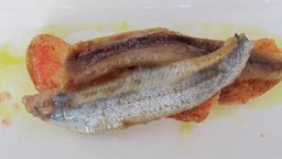 Recepta de cuina de Tapa de pa amb tomàquet i " anchodines "