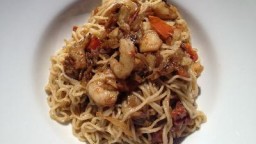 Recepta de cuina de Noodles amb Sèpia i Gambes a l'aroma de Sishuan