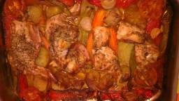 Conill de l'hort al forn