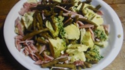 Recepta de cuina de Mongetes tendres amb pernil i cigolet