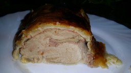 Recepta de cuina de Llaminera farcida de paté i xampinyons amb cobertura de pasta de full
