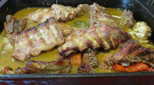 Costella de porc al forn amb verdures | Recepta de cuina de Jordi Garcia Miguel - Receptes.cat