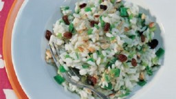 Recepta de cuina de Risotto de Porros amb Avellanes i panses