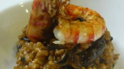 Recepta de cuina de Arròs de bolets amb llagostins de St. Carles de la Ràpita