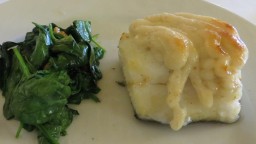 Recepta de cuina de Morro de bacallà a la mel, gratinat amb allioli de codony