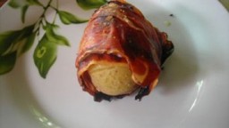 Recepta de cuina de Patates farcides i embolicades amb cansalada