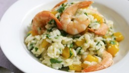 Recepta de cuina de Risotto amb carabassa i gambes