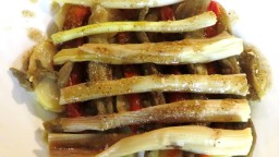 Recepta de cuina de Amanida de patata, escalivada i calçots