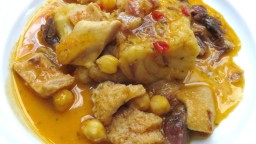 Recepta de cuina de Bacallà amb tripes de vedella i cigrons