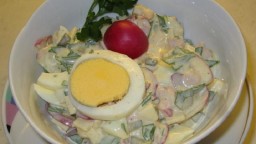 Recepta de cuina de Amanida d'ou, pernil i raves