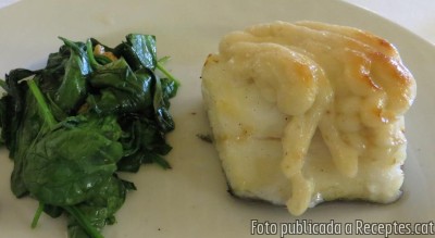 Recepta de cuina de Morro de bacallà a la mel, gratinat amb allioli de codony