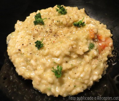 Recepta de cuina de Arròs cremós integral amb verdures