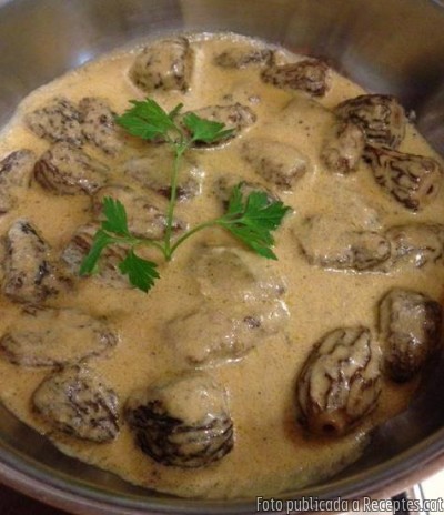 Múrgoles o rabassoles a la crema foie
