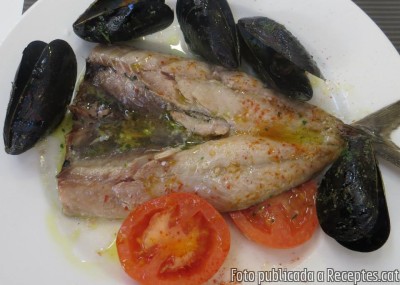 Recepta de cuina de Verat al forn amb musclos