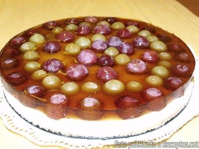 Recepta de cuina de Pastís de formatge i raïm amb gelatina de Pedro Ximenes