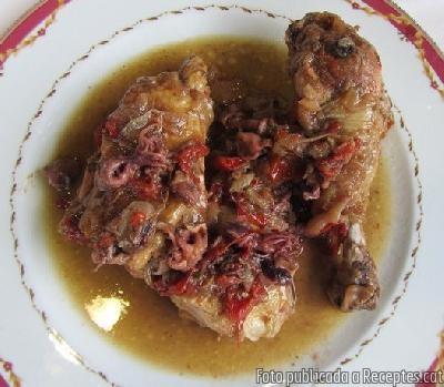 Pollastre de pagés amb popets