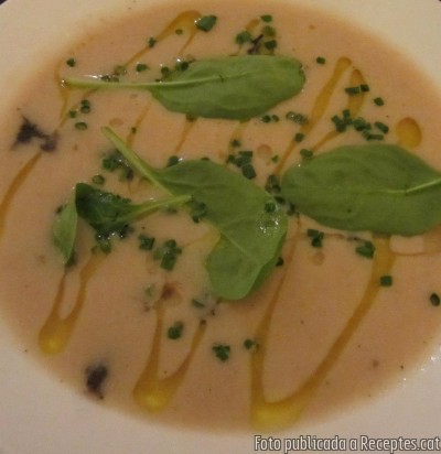 Crema de mongetes del “ ganxet ”amb tòfona
