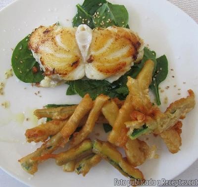 Recepta de cuina de Rap a la planxa amd tempura de verdures