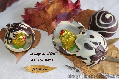 Recepta de cuina de Closques d'ou de xocolata