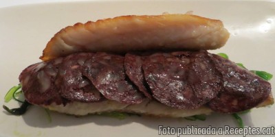 Pagre amb botifarra negra i verdures